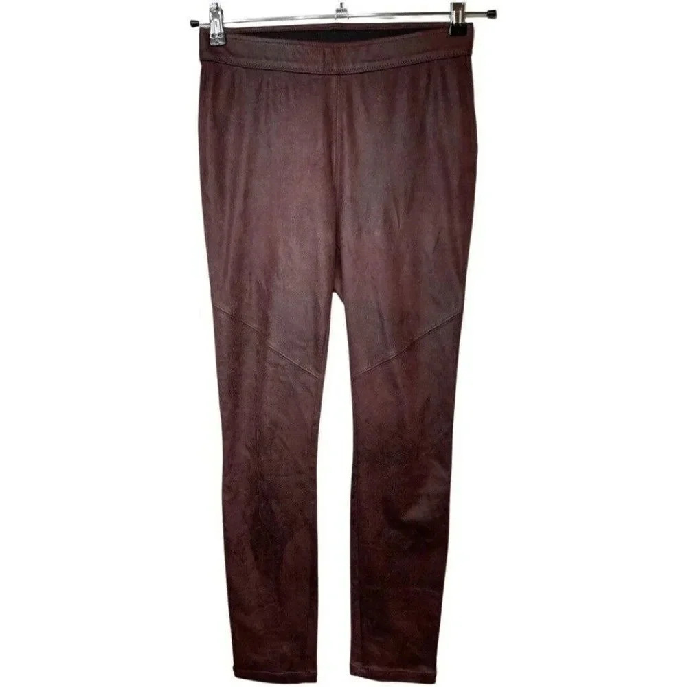 Free People Midnight Vegan Suede Wine Leggings - Picture 5 of 8